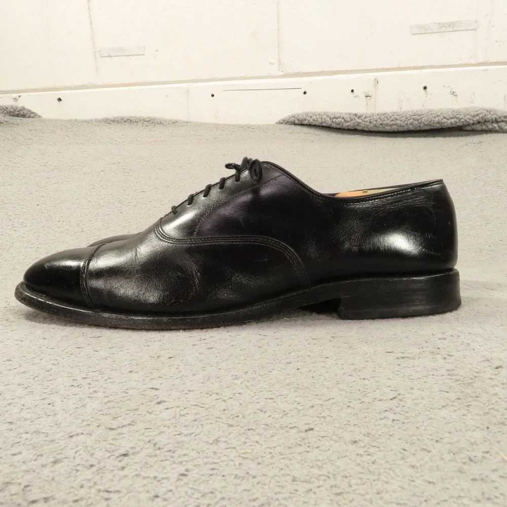 Allen Edmonds Mens 9.5 D Fifth Avenue Black Cap Toe Leather Oxford Shoes 5705